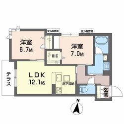 喜志駅 徒歩15分 1階の物件間取画像